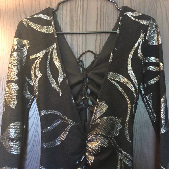 DONATED Windsor metallic print lace dress - Picture 4 of 7